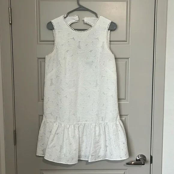 Maggy London white lace peplum dress
